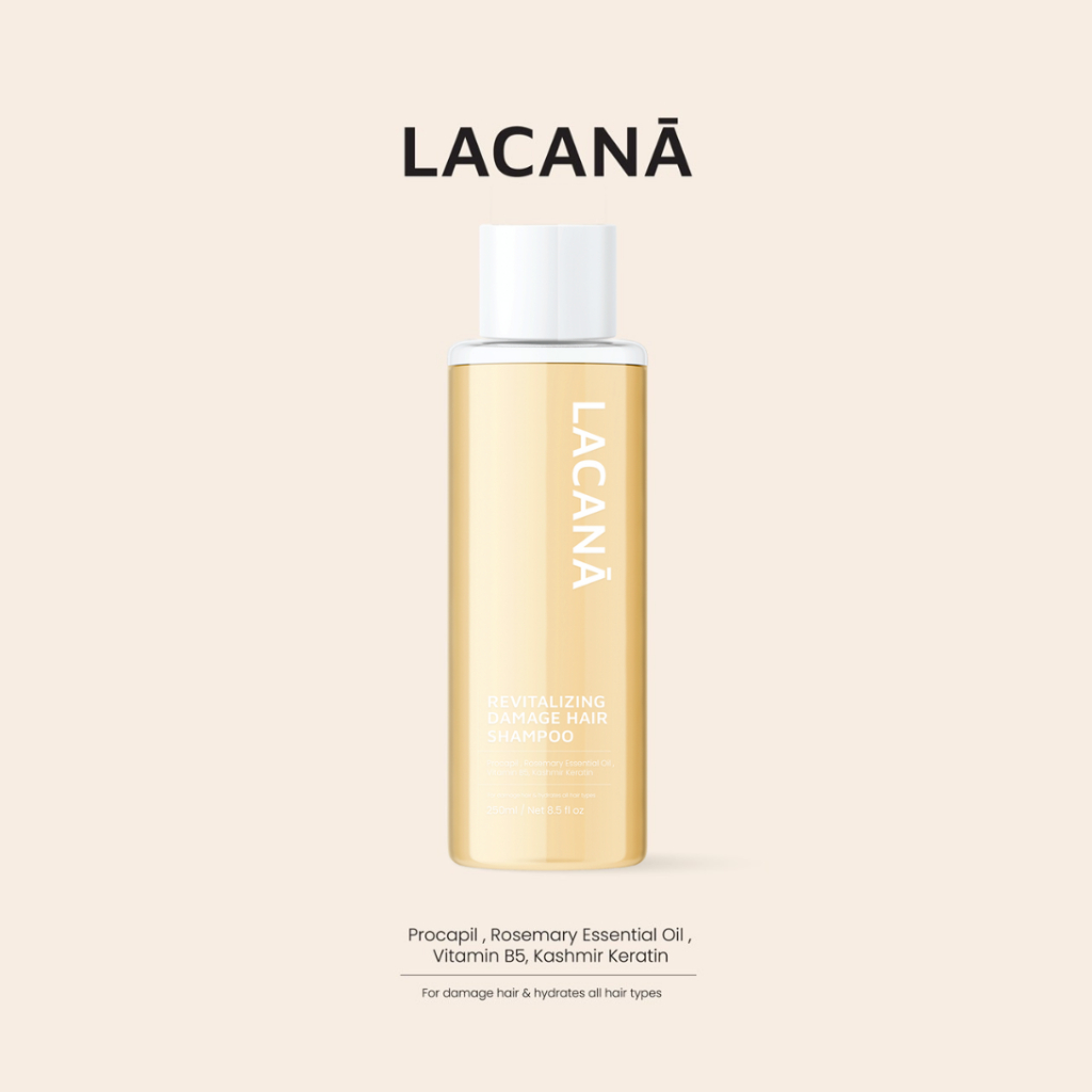 LACANA Hair Shampoo แชมพูฟื้นฟูผมแห้งเสีย จากการทำเคมี ฟอกสี ยืด ย้อม ดัด โดนความร้อนเป็นประจำ lacana.official