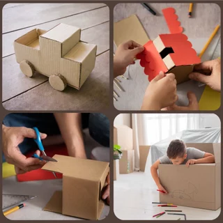 กระดาษลูกฟูกแผ่นใหญ่ 80x80 ซม. หนา 3 ชั้น ลอน B สำหรับทำงานคราฟต์ งาน DIY ทำกล่อง และทำฉาก (แพ็ค 5, 10 แผ่น)