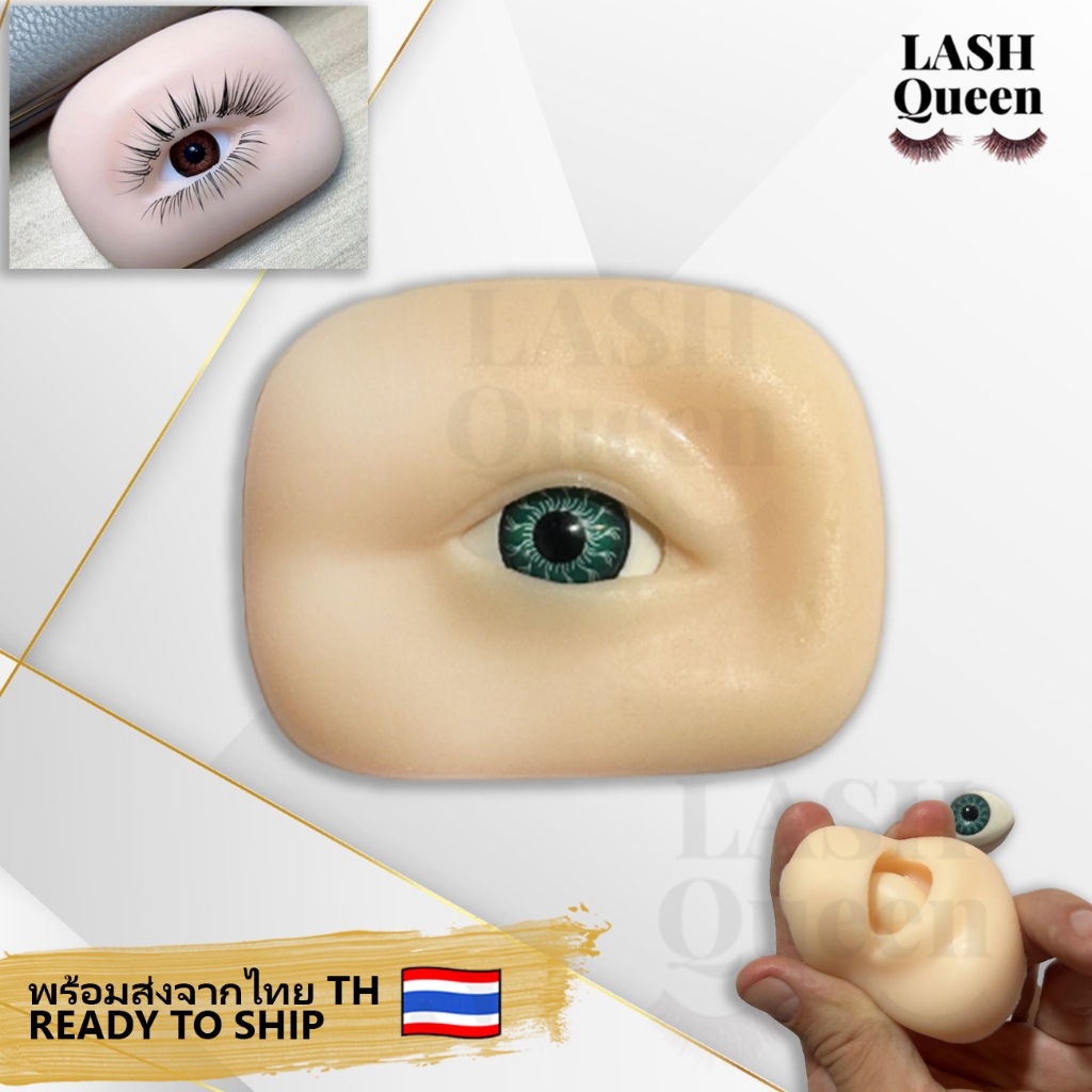 LASH QUEEN Lash Mannequin Head ซิลิโคนฝึกต่อขนตา แบบโชว์ขนตา หัวหุ่นต่อขนตา หัวหุ่นฝึกต่อขนตา หุ่นฝึกต่อขนตา 7039