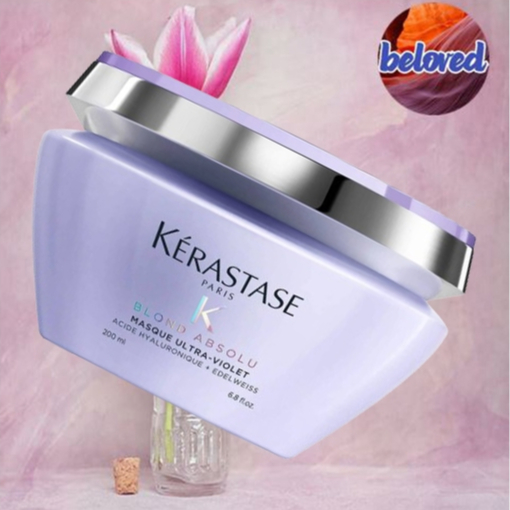 Kerastase Blond Absolu Masque Ultra Violet 200 ml สำหรับผมที่ทำสี ฟอกสีผม รักษาผมฟอกสีบอนด์ทอง ให้อยู่นานไม่ติดสีส้ม