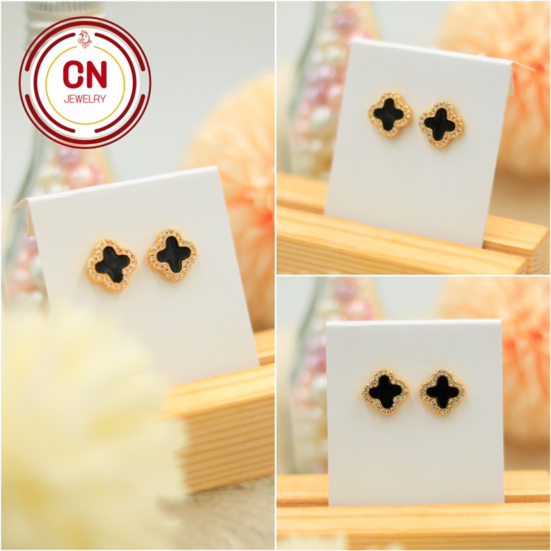 ต่างหูห่วงเพชร  ต่างหูชุดที่1 รุ่นขายดี 1คู่  CN Jewelry ตุ้มหู ต่างหูห่วงทอง ต่างหูแฟชั่น ต่างหูผู้หญิง