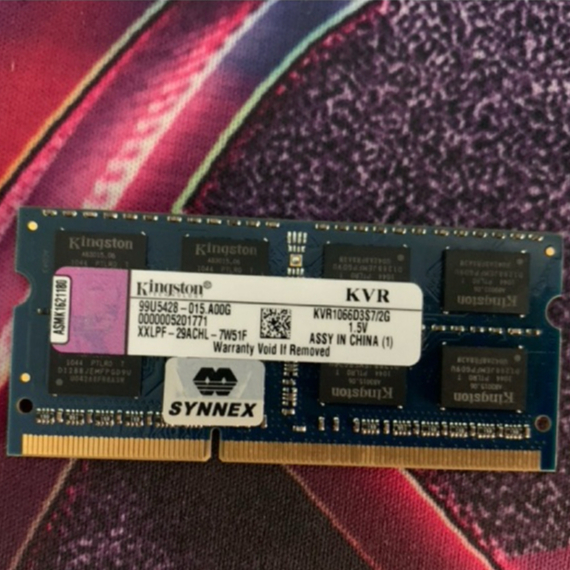 แรมโน็ตบุ๊ค คิงซตัน RAM Notebook Kingston 2 GB  2RX8  PC3-10600S