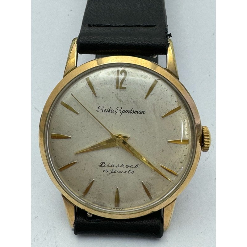 Seiko Sportsman Diashock 15 Jewels ระบบไขลาน ตัวเรือนทอง 20 Microns นาฬิกาผู้ชาย มือสองของแท้