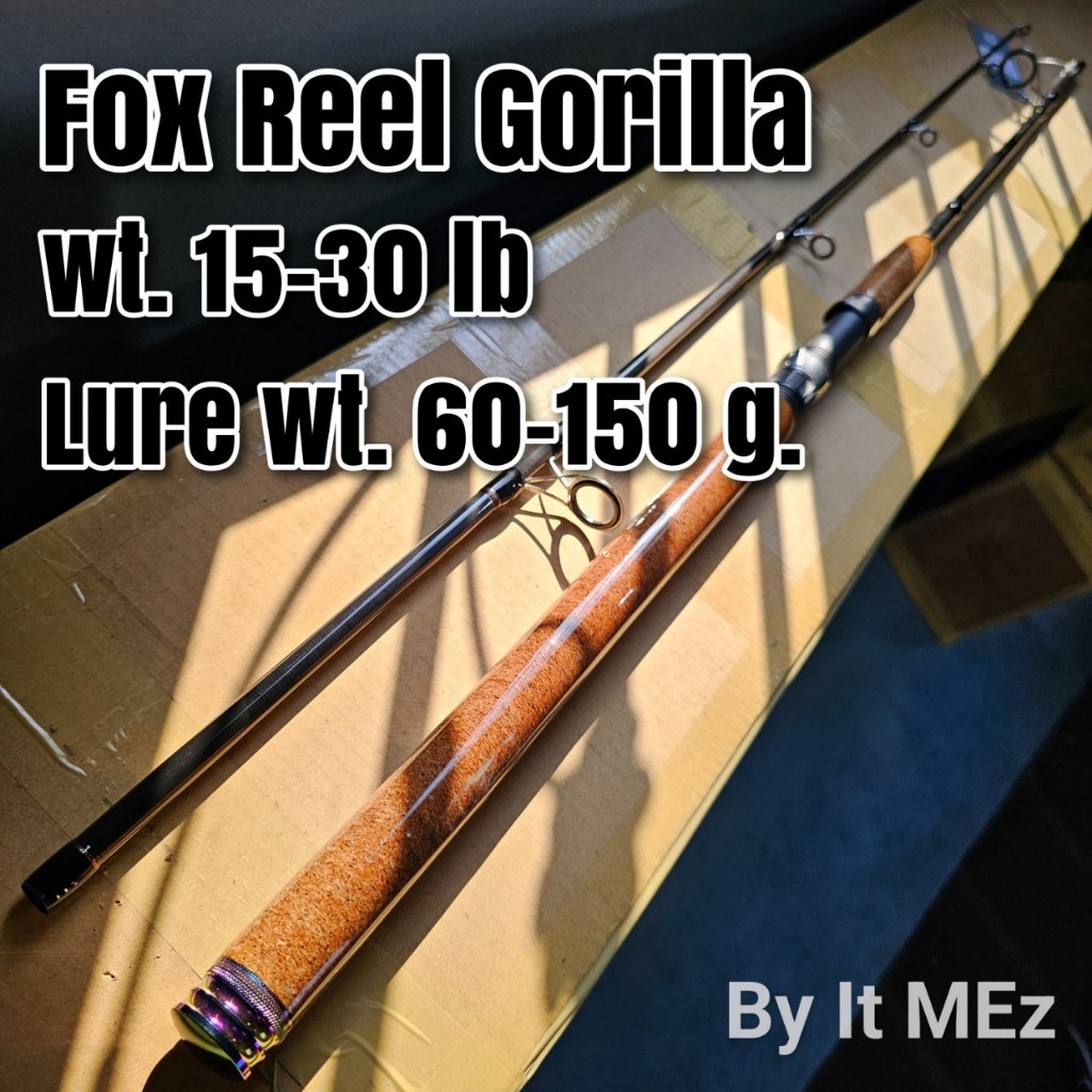 ของแท้ ราคาถูก คันหน้าดิน หมาป่ากราไฟท์ Fox Reel Gorilla Line wt. 15-30 lb. Lure wt. 60-150 g. Medium Heavy Spinning