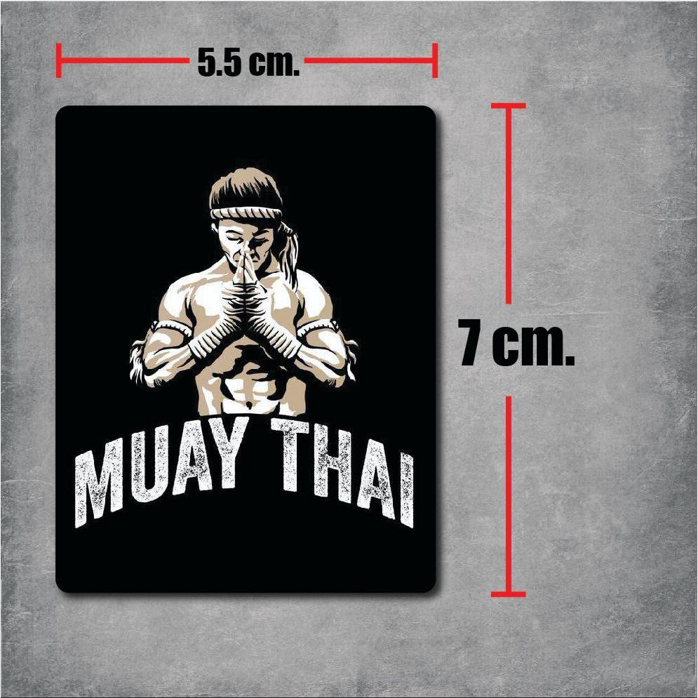 sticker pvc muay thai สติกเกอร์ มวยไทย สี่เหลี่ยม งานพิมพ์ดีที่สุด OFFSET PRINTING เคลือบ UV กันแดด กันน้ำ