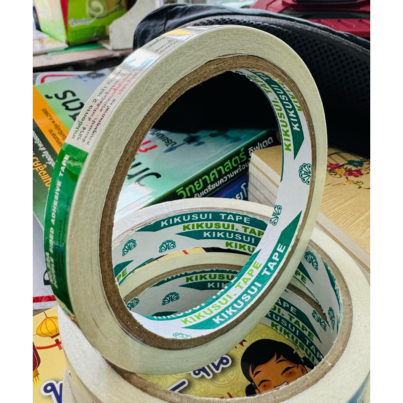 เทปเยื่อกาว เทปกาว 2 หน้า 12mm/18mm/24mmsx10หลา คุณภาพสูง No. 22A KIKUSUI (คิคูซุย) สองหน้าบาง US.Station - รูปที่ 5