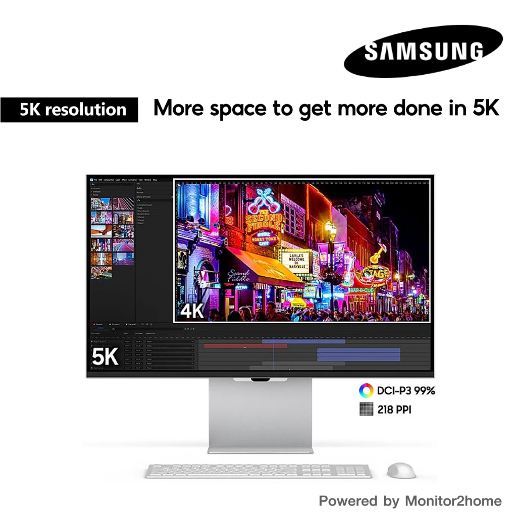 Samsung ViewFinity S9 LS27C900PAEXXT High Resolution 5K Monitor with Thunderbolt 4, 27" IPS, DCI-P3 99%, 218 PPI, Smart TV Tizen OS , Matte Display, 4K Webcam, HAS, Pivot, VESA Mount - 3 Yrs Warranty