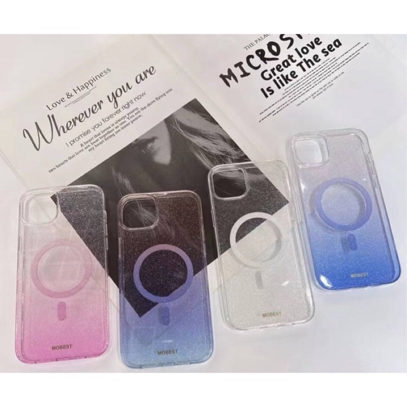 MOBEST เคสแม่เหล็กกากเพชร สำหรับรุ่น 15 15Pro 15Plus 15ProMax 13/14 13ProMax 14 Pro 14ProMax เคสกันกระแทก