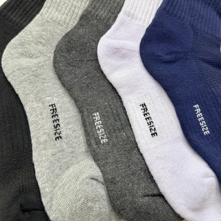 NONYON SOCK ถุงเท้าข้อกลางพื้นหนาx2 รุ่น TX กระชับเท้า ระบายอากาศ เซต3คู่