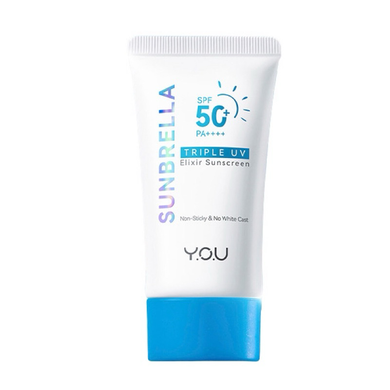 YOU Sunbrella Triple UV Elixir Sunscreen SPF50+ PA++++ ครีมกันแดดสูตรน้ำ เนื้อบางเบา ป้องกันรังสีUVA UVB ปริมาณ 40ml.