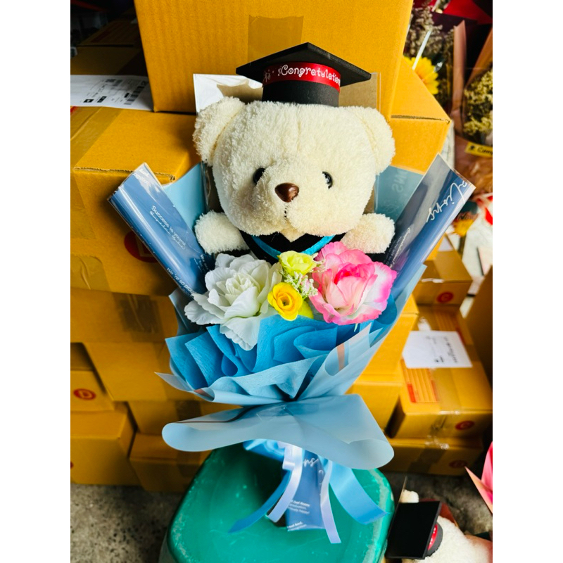 🎓🐻💐✨_💙ช่อหมีบัณฑิตรับปริญญา_บัณฑิตน้อย_⭐️🥳🧸🎁 พร้อมส่งจ้าาาา_สั่งได้เล้ยยย_🎀🪄🎊🎉