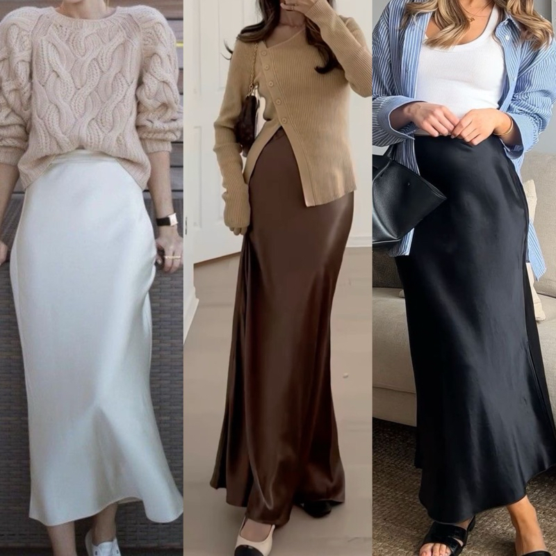 🦢Old money skirt🦢 กระโปรงซาติน JILALIN.BKK