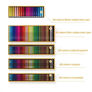 ชุดระบายสี180ชิ้น กล่องไม้พาเลท รวมสีทุกแบบ สีไม้ สีน้ำ สีเทียน สีเมจิก เซ็ต180pc สุดคุ้มค่า ราคาประหยัด เพื่อการศึกษา
