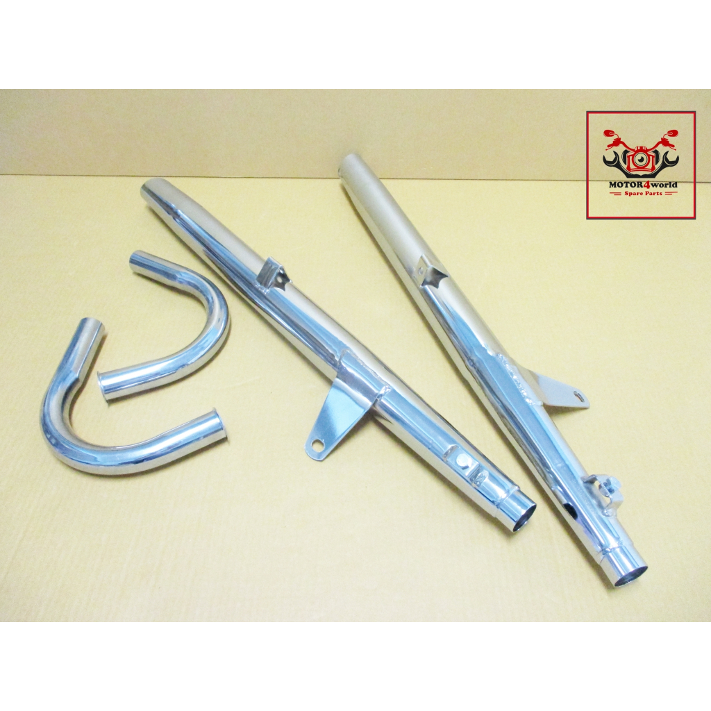 EXHAUST MUFFLER & HEADER PIPE CHROME For SUZUKI K125 // ท่อไอเสีย ท่อคู่ ท่อไม่มีตะเข็บ คอท่อ ชุบ