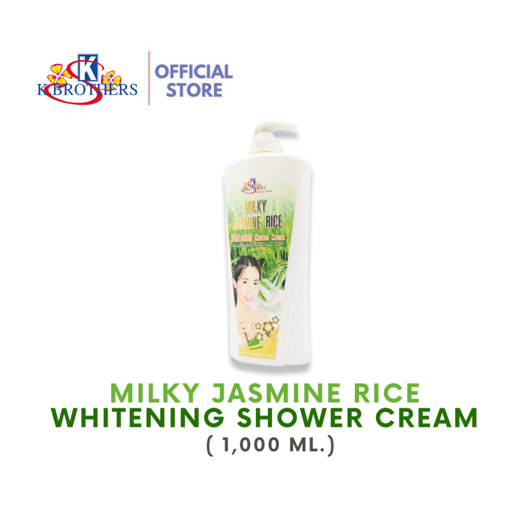 [1ขวด] ครีมอาบน้ำสูตรน้ำนมข้าวเคบราเทอร์ K.BROTHERS MILKY JASMINE RICE WHITENING SHOWER CREAM 1000ML CODE401