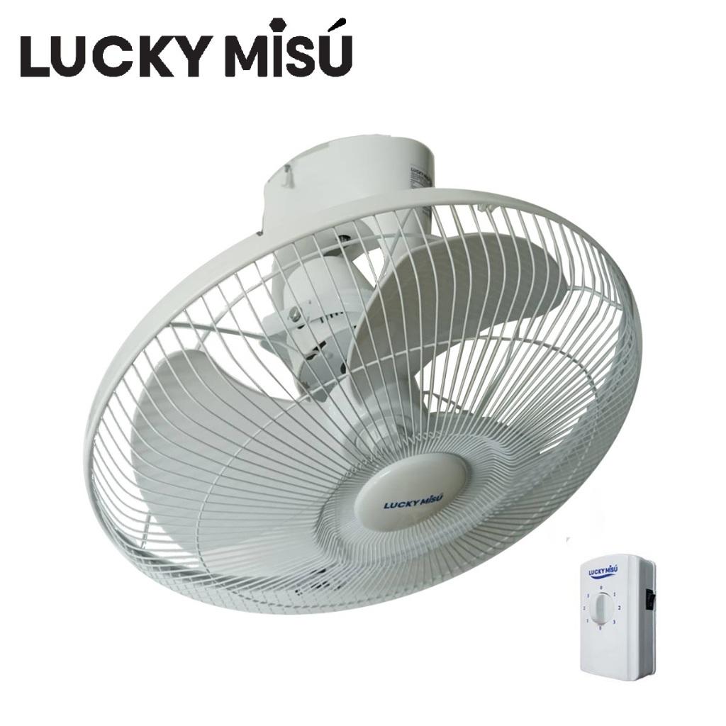 [ส่งด่วน] Lucky Misu พัดลมโคจร 16" 18" ล็อกการส่ายได้ สีขาว สีเทา_44