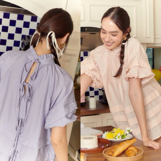 Realloose | Kiki Top เสื้อแขนพองมีเลเยอร์ ด้านหลังเป็นโบ