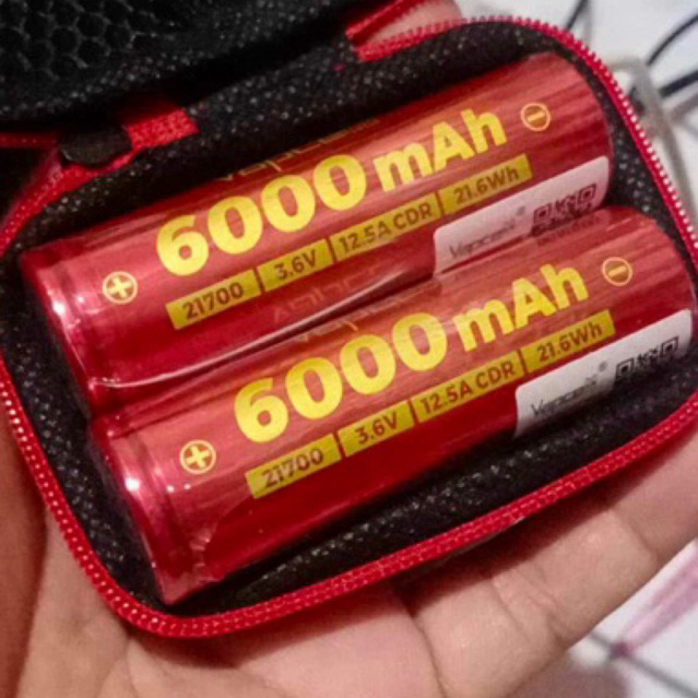 ถ่านชาร์จ Vapcell 21700 สีแดง ความจุ 6000 mAh ถ่านไฟฉาย