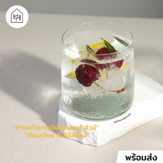 [แก้วน้ำ เกรดพรีเมี่ยม] SERENE DOUBLE ROCK - เนื้อคริสตัลไร้สารตะกั่ว ใสมาก ปากบาง เรียบเนียน [L011]