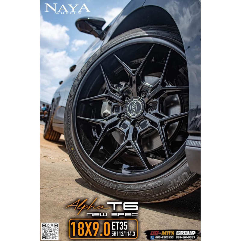 ล้อแม็กซ์ Naya alpha t6 สวย สปอร์ต อย่างมีสไตล์ ขอบ 18 ใส่ได้ ทั้ง 5/114 และ 5/112 สวย สปอร์ต ทนทาน 