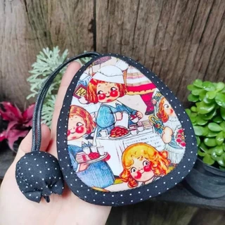Key Cover 🏡 กระเป๋าเก็บกุญแจแฮนด์เมด ทรงหยดน้ำน่ารัก ดอกทิวลิปอ้วนๆ บุใยหนานุ่มมือ ขนาด 3*4 นิ้ว 🍒