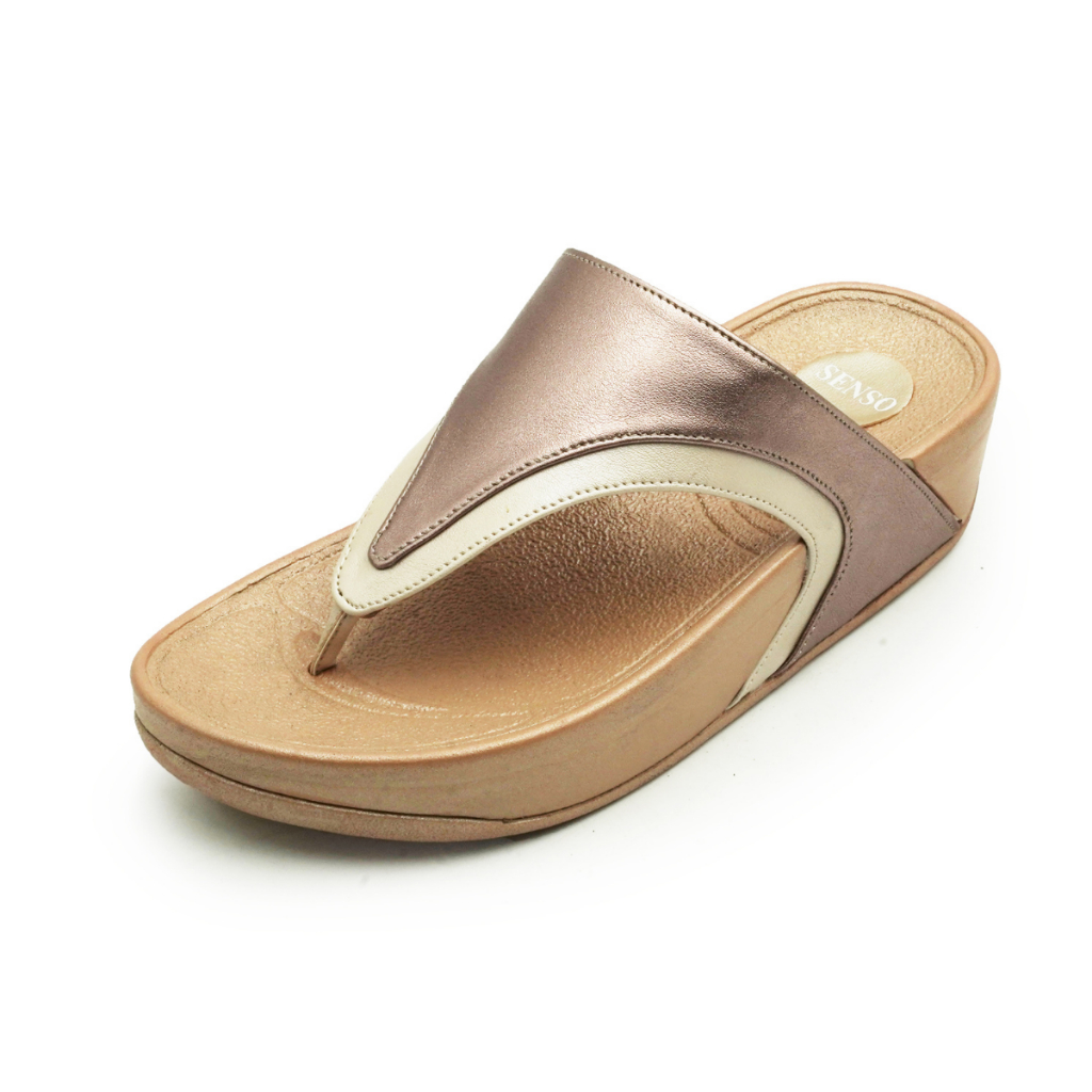 SENSO รองเท้าคอมฟอร์ทหนังPU ซับPU แบบคีบสีสลับ (COMFORT) J77406