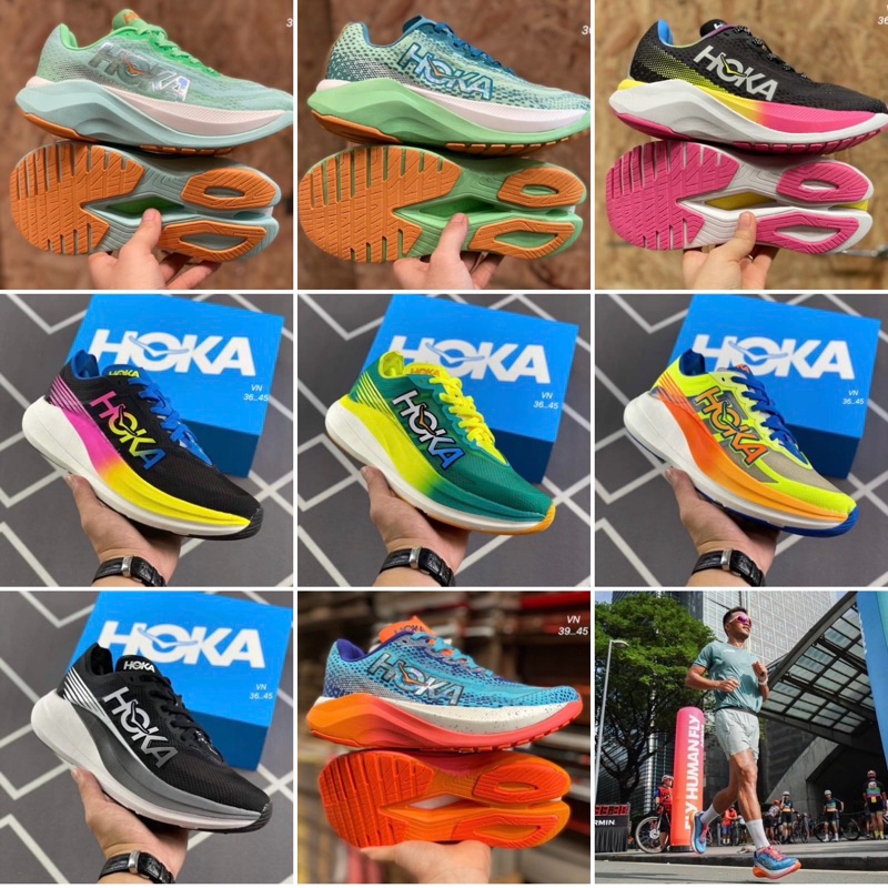 รองเท้าออกกำลังกาย ผ้าใบผู้หญิง ชาย Hokaผู้หญิง พร้มกล่อง นิ่มเบาใส่สบายใส่ได้ทุกการ