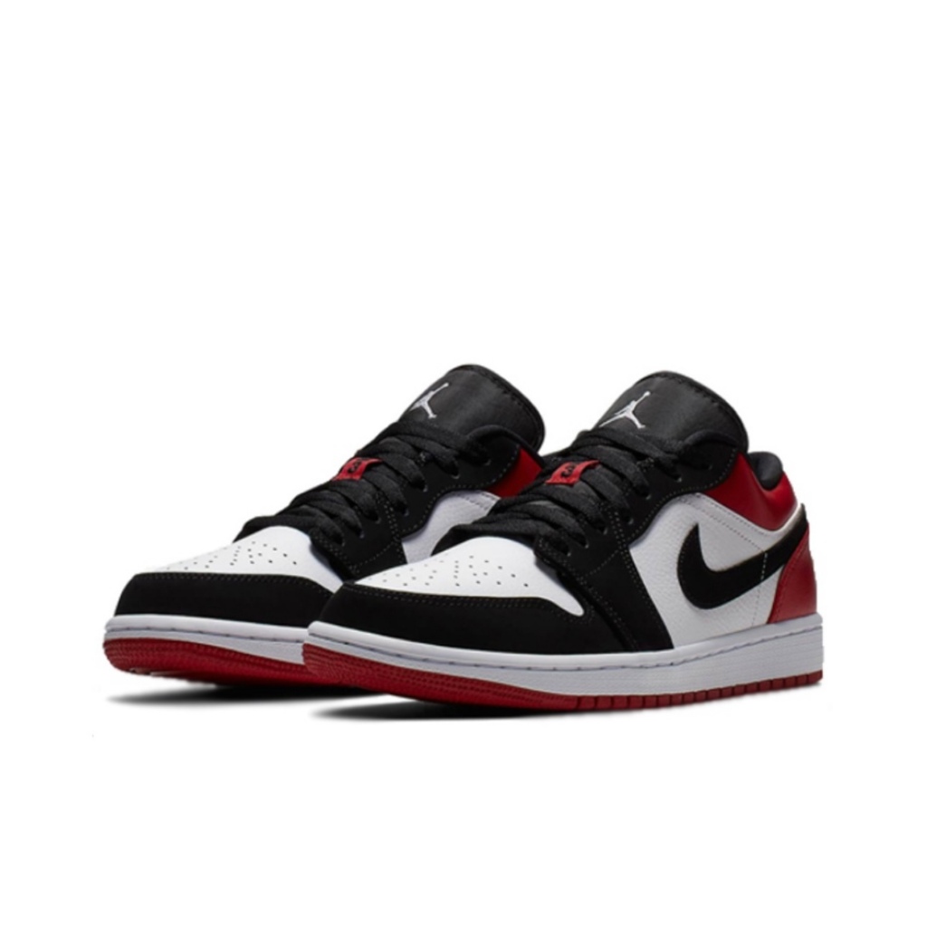 🚀จัดส่งที่รวดเร็ว🚀NIKE AIR JORDAN 1 LOW OG BLACK TOE รองเท้ากีฬาชายและหญิง