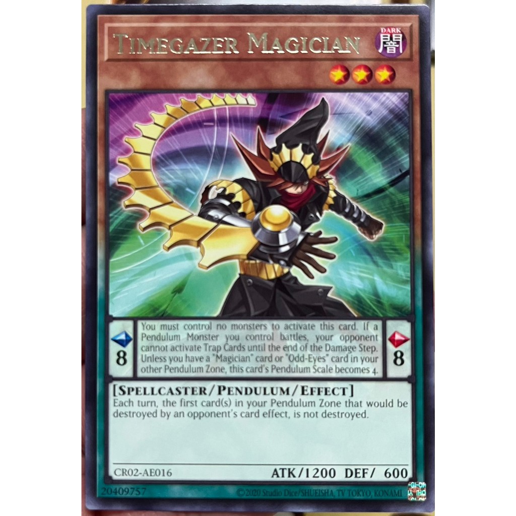 Yugioh Asia-Eng [CR02-AE016] Timegazer Magician (Rare) การ์ดยูกิแท้ถูกลิขสิทธิ์