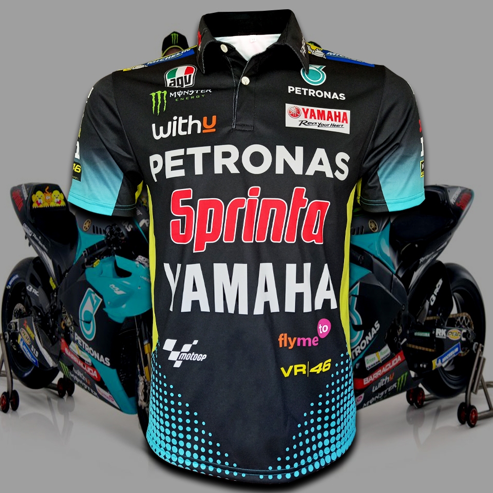 เสื้อ Polo MotoGP เสื้อโปโลโมโตจีพี ทีม ปิโตรนาส ยามาฮ่า เอสอาร์ที #MG0020 รุ่น วาเลนติโน่ รอสซี่#46 ไซส์ S-5XL