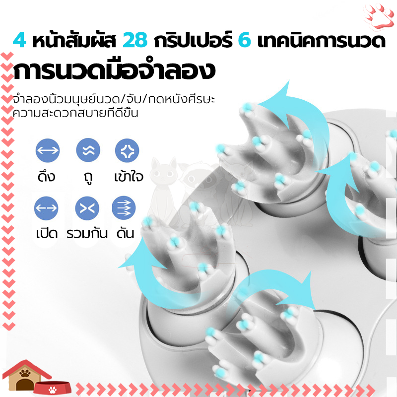 เครื่องนวดแมว ไฟฟ้า แบบพกพา ไร้เสียง วัสดุซิลิโคนนุ่มและสบาย ออโต้ ที่นวดแมว ชาร์จ USB ใช้งานง่าย ราคา ถูกที่สุด ดีลบีเคเค แกลเลอรีภาพที่ 6