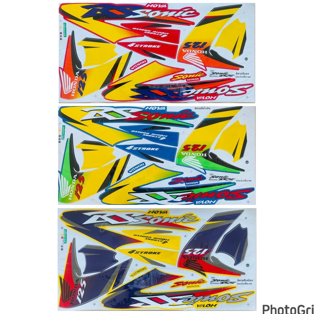 (เคลือบเงาแท้) สติกเกอร์ สติ๊กเกอร์ SONIC โซนิค ตัวเก่า ปี 2000 (ล้อซี่ลวด)