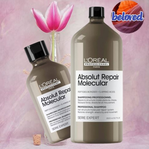 Loreal Absolut Repair Molecular Shampoo 300/1500 ml แชมพูสูตรเชื่อมพันธะเปปไทด์ช่วยกู้ผมเสีย