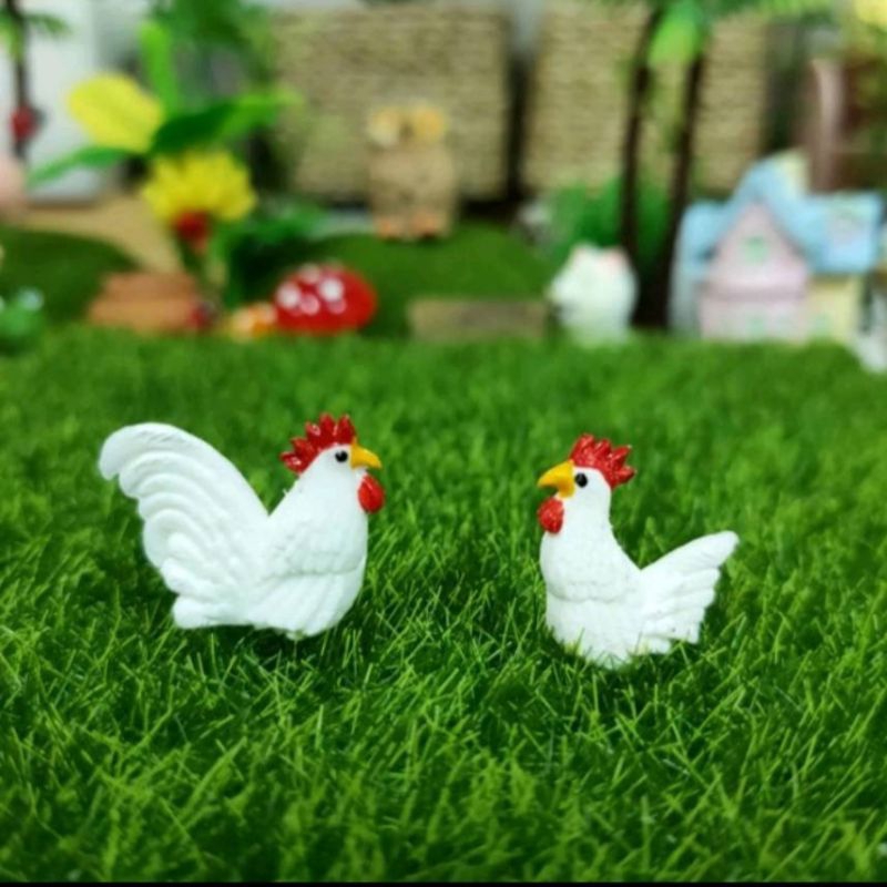 ไก่ ตุ๊กตาแต่งสวนจิ๋ว สวนถาด ขนาดเล็ก