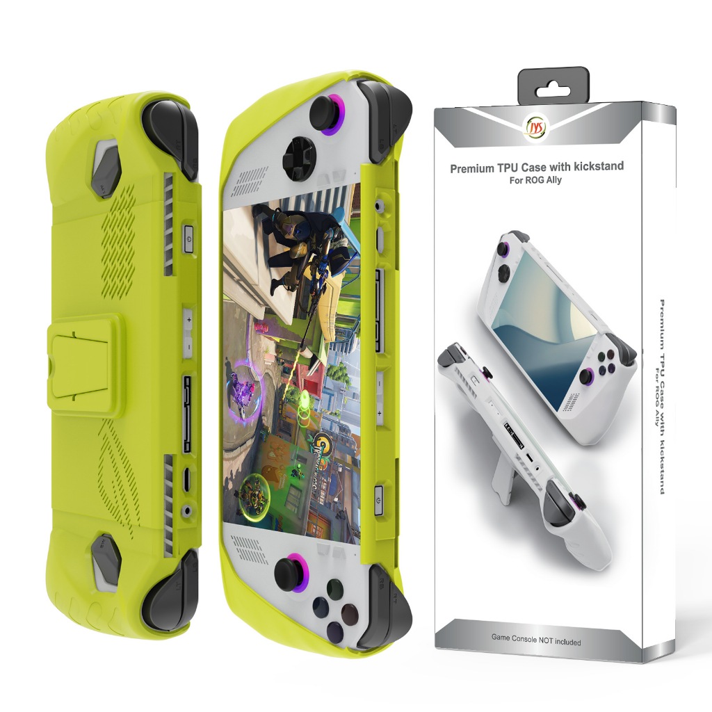 JYS เคสป้องกัน TPU ASUS ROG Ally พร้อมขายึดด้านหลัง ป้องกันเหงื่อ กันลื่นและป้องกันการตก