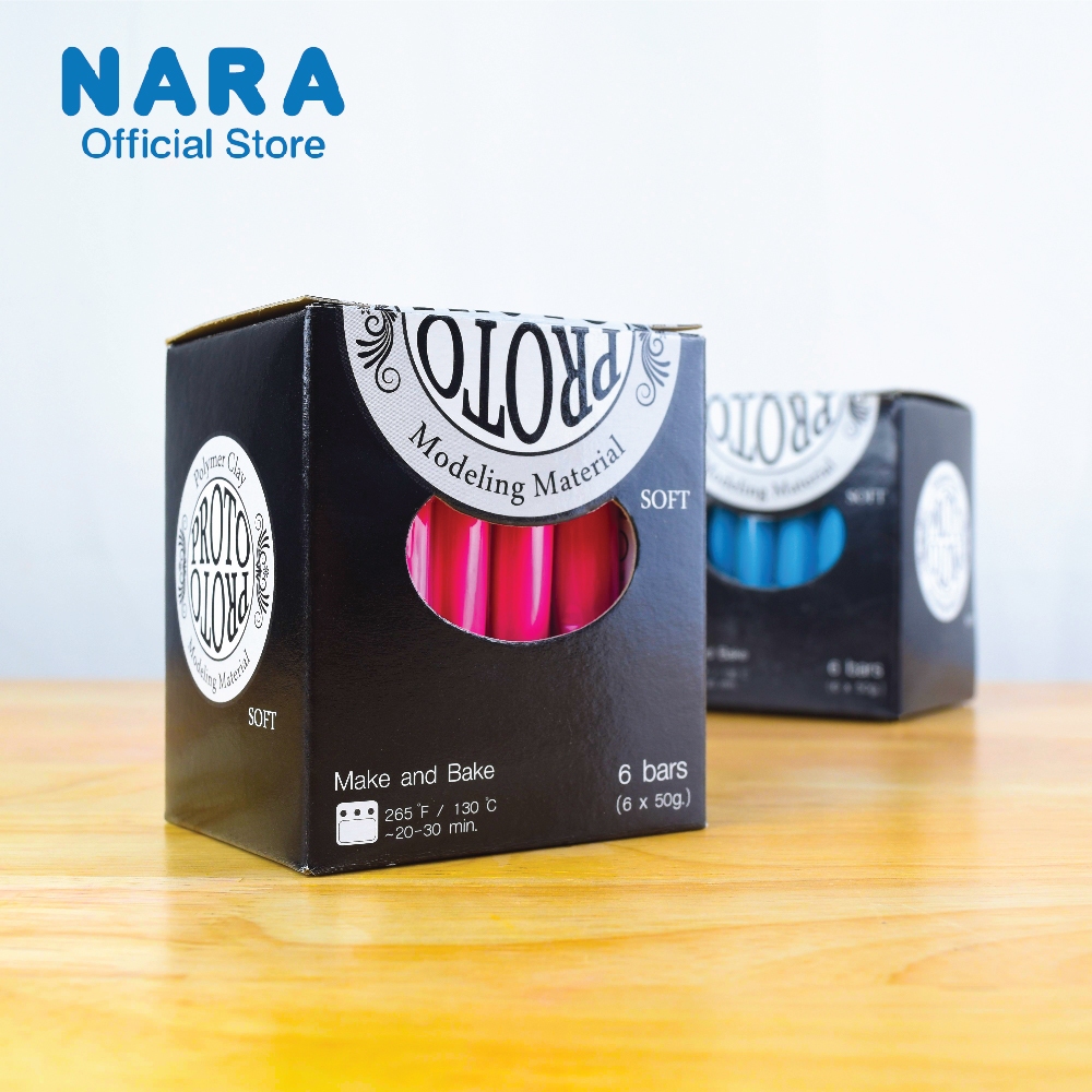 [2 แถม1]  NARA Proto Polymer Box 300g. นาราดินโพลีเมอร์กล่อง รุ่น โปรโต (ขนาดกล่องละ 300 กรัม) *เลือกสี*