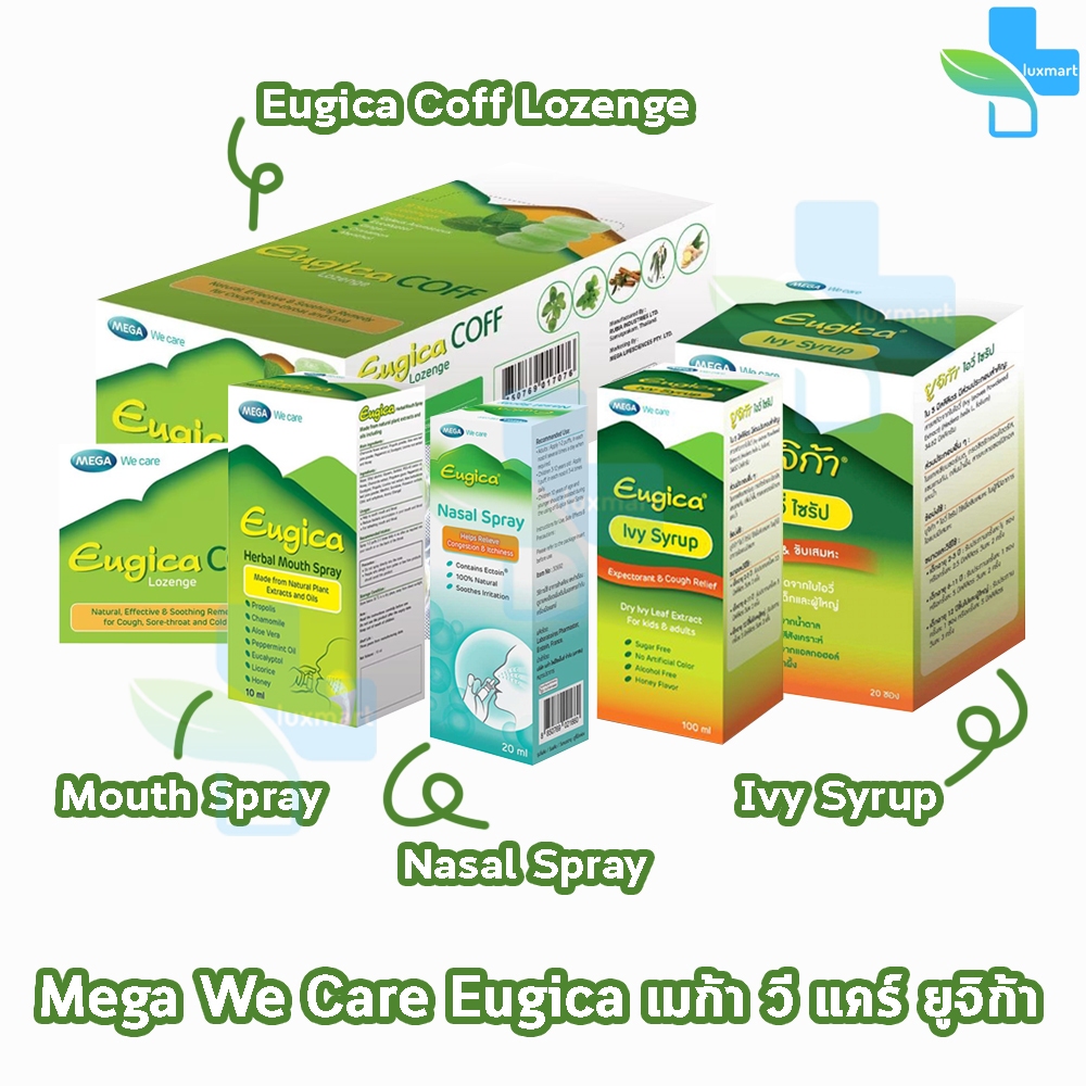 Mega Eugica Coff/Mouth Spray/Nasol Spray/Ivy vy Syrup ยูจิก้า คอฟ ลูกอมสมุนไพร/เม้าท์ สเปรย์/สเปรย์พ