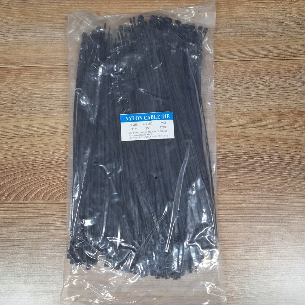 4x250 250pcs  Assorted Self-locking Nylon Cable Ties Black Plastic Zip Tie Loop Wire Wrap Zip Ties