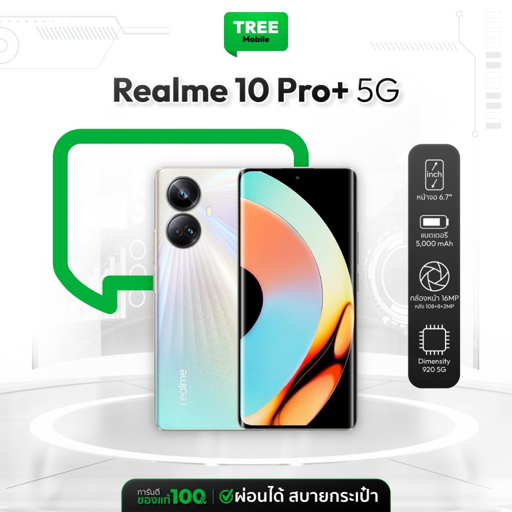 เครื่องใหม่ประกันศูนย์ | realme 10Pro+ 5G Ram 12GB Rom 256GB มือถือสเปคแน่น จอคมกริบ กล้องสวย realme10 pro by Treemobile