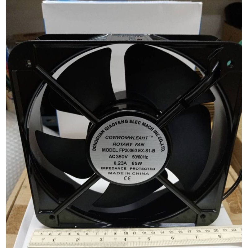 พัดลม 8นิ้ว 380 VAC- ROTARY FAN MODEL FP 20060 EX-S1-B-380 VAC 50/60 Hz 0.23A-65W 5ไบพัด พร้อมส่ง