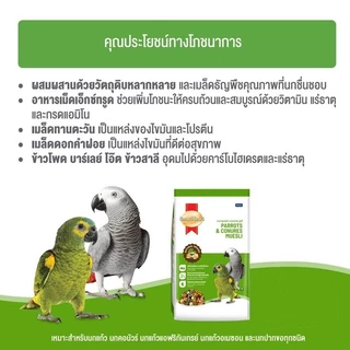 สมาร์ทฮาร์ท อาหารนกแก้ว นกคอนัวร์ มูสลี่ 1กก./ SmartHeart Parrots & Conures Muesli 1kg.
