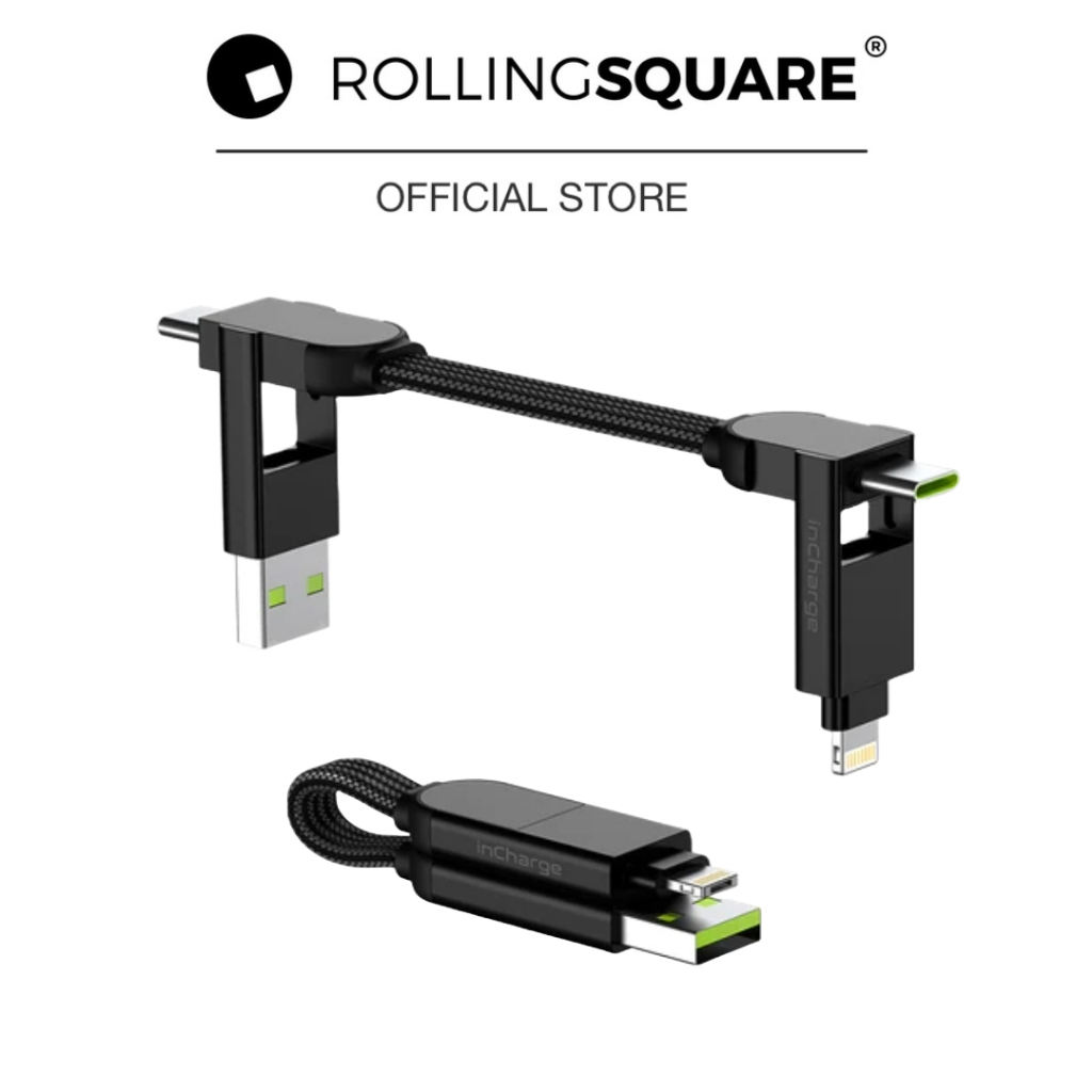 Rolling Square InCharge X Keyring 100W-Black สายชาร์จ