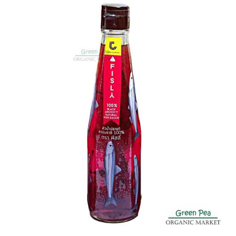 หัวน้ำปลาแท้ ขนาด 300 มล. ขวดแก้ว Fisly 100% black anchovy natural fish sauce fl