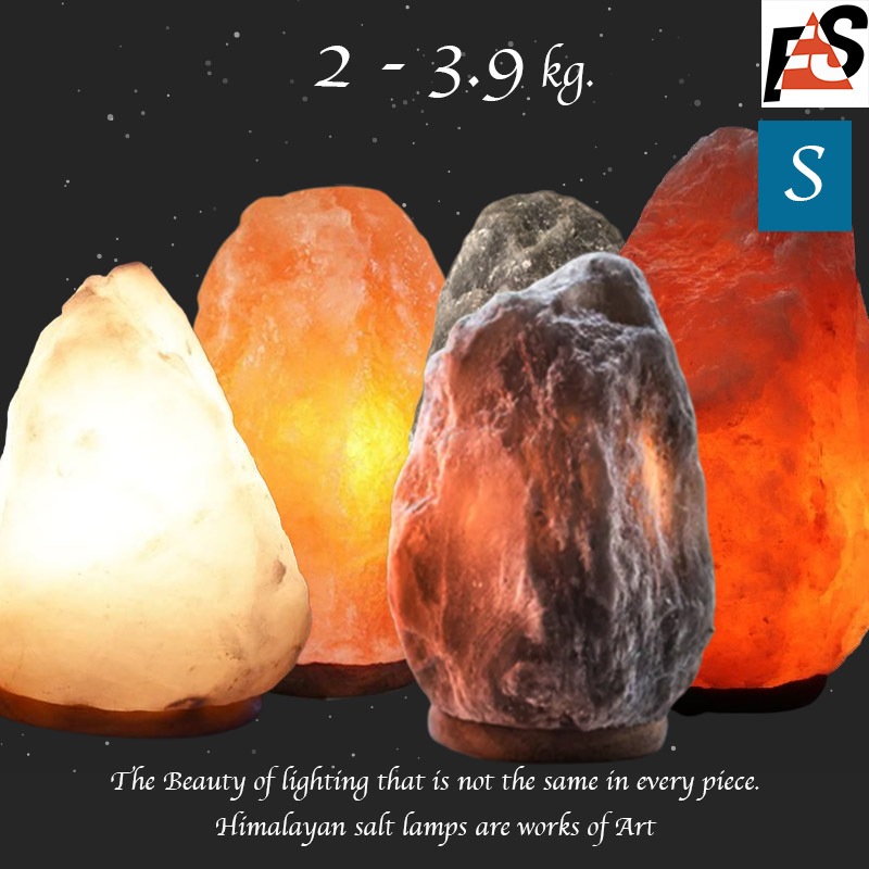 QC SIZE Sโคมเกลือ หิมาลายันแท้  ฐานไม้แท้ 2 - 3.9 kg (**เฉพาะโคมเกลือ**ไม่รวมสายไฟ**Not Including dimmer and bulb**)