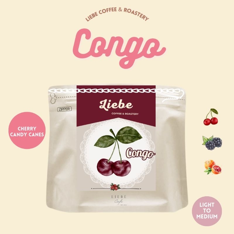 เมล็ดกาแฟ Cherry Candy Canes เมล็ดกาแฟ DR Congo SOPACDI อราบิก้า 100% < Medium - Light Roast >