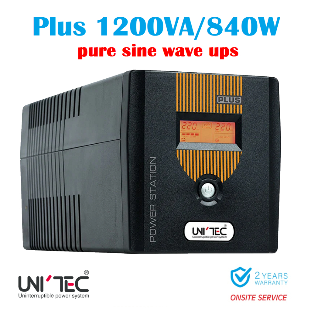 Unitec UPS Plus 1200VA/840W Pure Sine Wave 2 years warranty