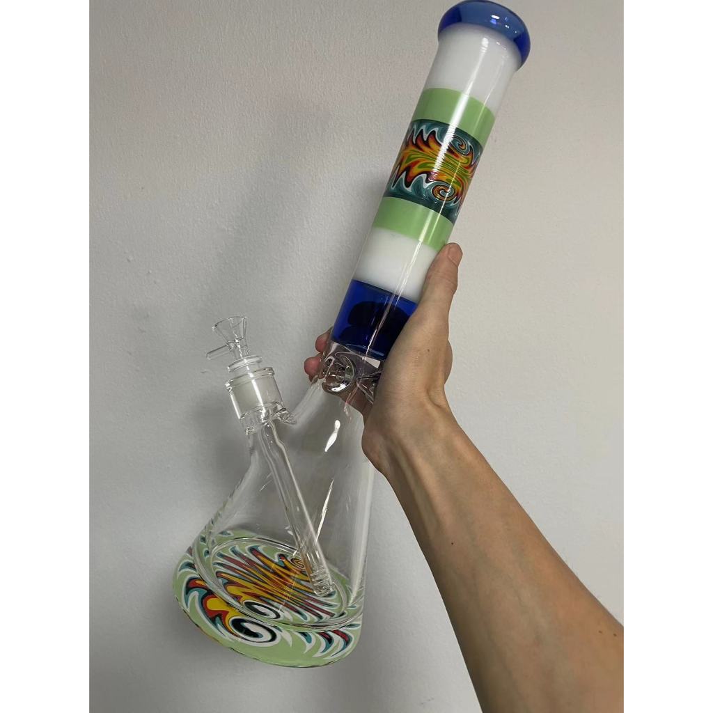 บ้องแก้วใหญ่ 40cm หลอดแก้ว 13cm หลอดแก้ววิทยาศาสตร์ หนา 9MM พร้อมส่งจากไทย GLASS bong อุปกรณ์ครบชุด 