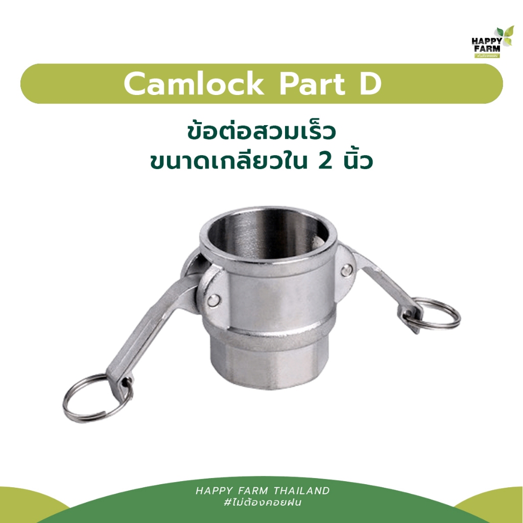 Camlock Part D วัสดุสแตนเลส ขนาดเกลียวใน 2 นิ้ว