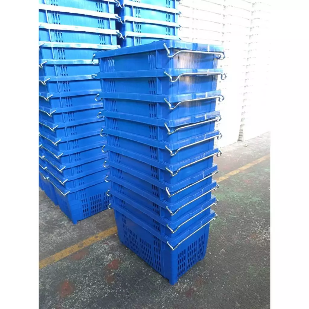แพ็ค 10 ใบสั่งได้สูงสุด20ใบ ตะกร้าผลไม้ ลังหูเหล็ก เกรด อุตสาหกรรม บรรจุ 25 kg. หนา เหนียวทน