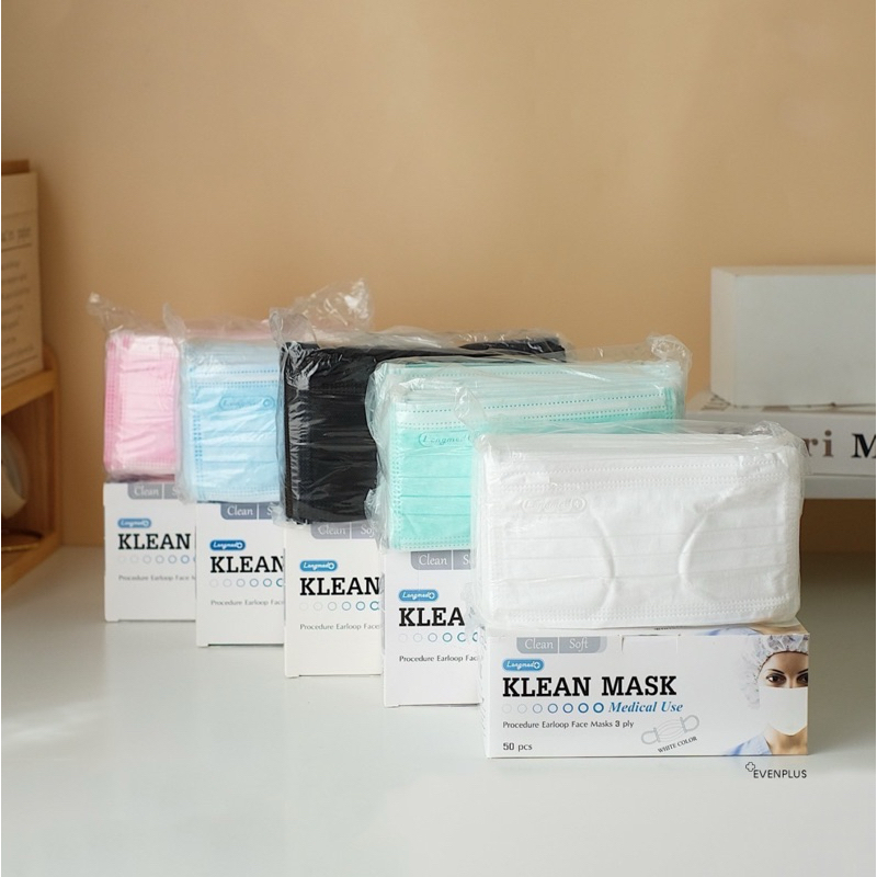 KLEAN MASK 5 สี✨ล็อตใหม่ ส่งไว ✅ กันฝุ่น PM2.5 หน้ากากอนามัย ทางการแพทย์ Medical Use แมสหน้าเรียว 3D LONGMED แมส v fit